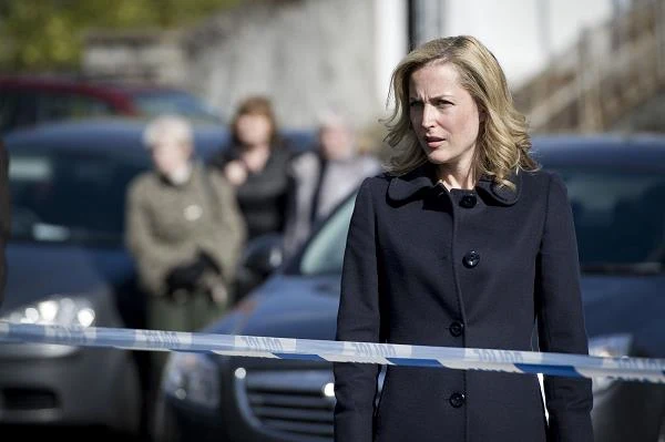 Powierzono jej także główną rolę w miniserialu "The Fall". Przedstawia on dochodzenie policyjne w związku z serią zabójstw oraz historie życia uwikłanych w nie osób. Opowiada o dwójce myśliwych; pierwszym z nich jest seryjny morderca, Paul Spector (Jamie Dornan), który w okolicach Belfastu śledzi swoje ofiary na chybił trafił. Drugim myśliwym jest utalentowana pani detektyw, inspektor Stella Gibson (gra ją właśnie Anderson), która przybywa do miasta by złapać mordercę.