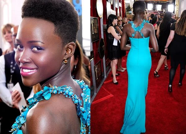 Stworzona w filmie "Zniewolony" kreacja aktorska nie jest jedyną, za którą Lupita Nyongo zbiera powszechne pochwały. Kreacje, w jakich Kenijka pojawia się na uroczystych galach już przyniosły jej tytuł nowej ikony stylu - fot. Kevork Djansezian