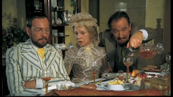 Jerzy Kamas, Barbara Ludwiżanka i Andrzej Szczepkowski w serialu "Noce i dnie" (1975)