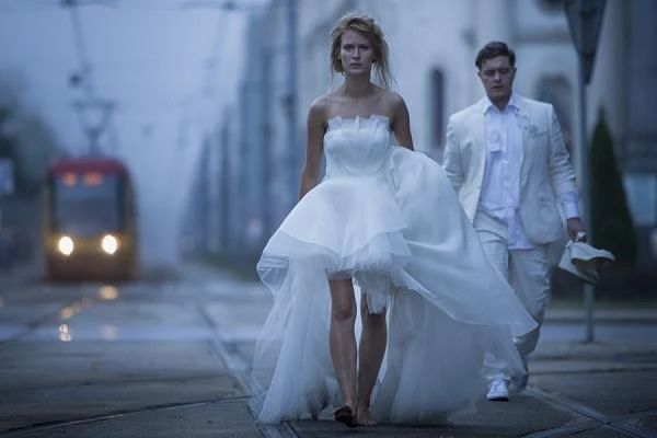 Agnieszka Żulewska i Tomasz Schuchardt na planie filmu "Chemia" - fot. Michał Opala