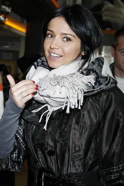 Anna Przybylska na konferencji prasowej filmu "Złoty środek" (2009)