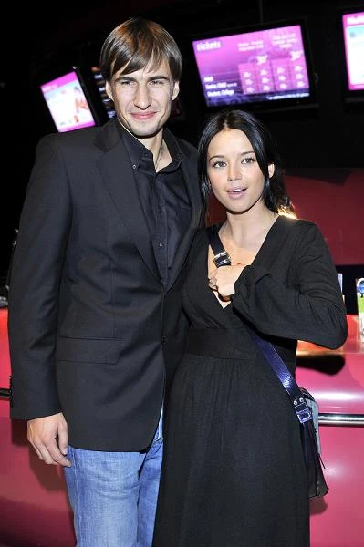 Anna Przybylska i Jarosław Bieniuk na premierze filmu "Lekcje pana Kuki" (2008)
