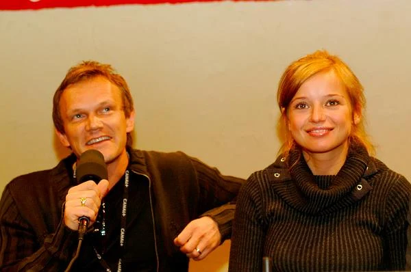 Anna Przybylska i Cezary Pazura na Festiwalu Polskich Filmów Fabularnych w Gdyni (2002)
