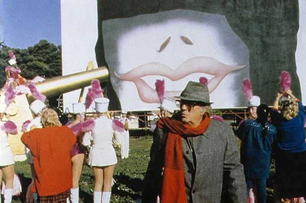 Federico Fellini na planie filmu "Wywiad" (1987)