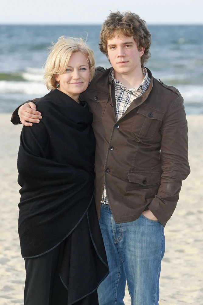 Maria Pakulnis z synem Maria Pakulnis z synem