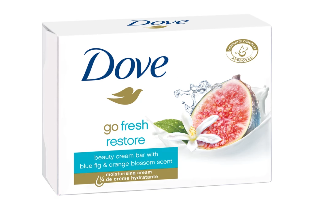 Kremowa kostka myjąca Dove Fresh Restore z figą i kwiatem pomarańczy