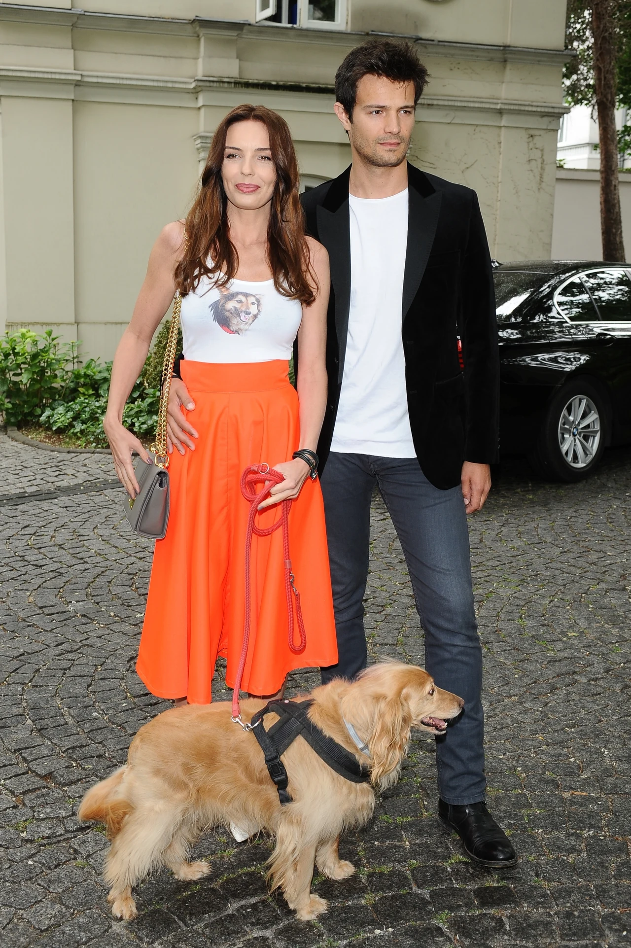 Agnieszka z Mikołajem i psem 