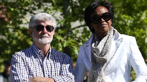 George Lucas ze swą małżonką - fot. Justin Sullivan George Lucas ze swą małżonką - fot. Justin Sullivan