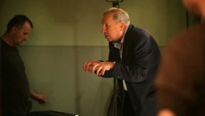 Jerzy Stuhr na planie filmu "Obywatel"