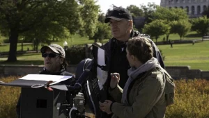 Władysław Pasikowski na planie filmu "Jack Strong" - fot. Bart Stadnicki