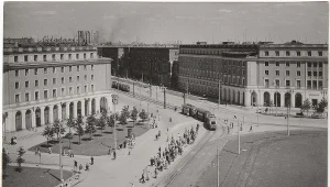 Plac Centralny w Nowej Hucie (około 1955 roku) fot. ze zbiorów Muzeum Historycznego Miasta Krakowa