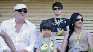 Ryszard Rynkowski z żoną i synkiem w amfiteatrze opolskim