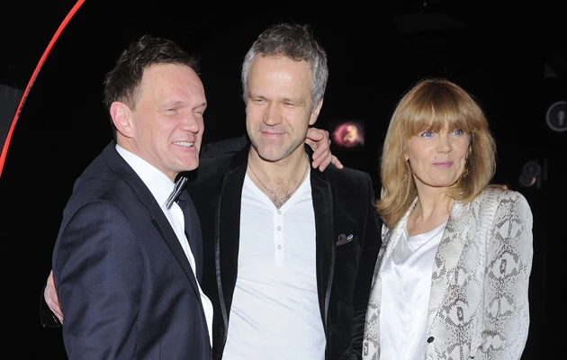 Radosław Pazura z bratem Czarkiem i żoną Dorotą