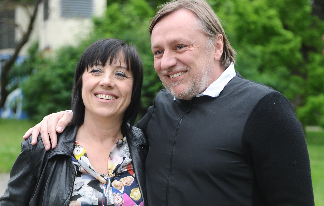 Hanna Śleszyńska z partnerem