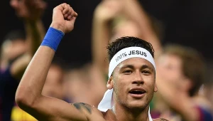 Neymar świętuje triumf w Lidze Mistrzów