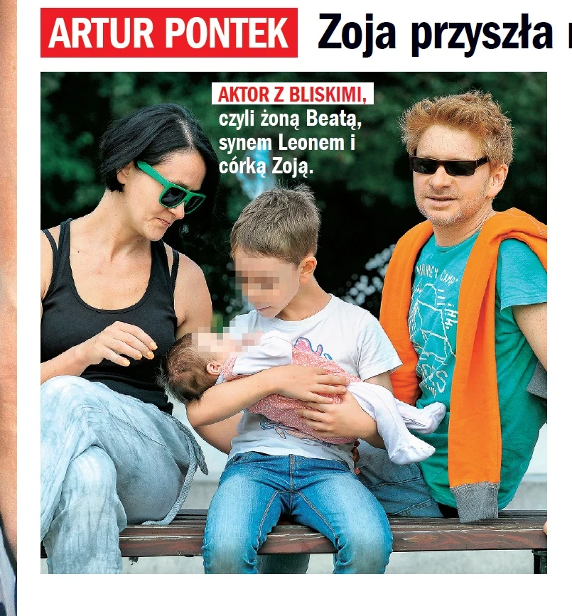 Artur Pontek z rodziną (Źródło: Rewia) Artur Pontek z rodziną (Źródło: Rewia)