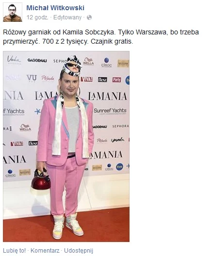 Pamiętacie tę stylizację z czajnikiem? Teraz jest na sprzedaż Pamiętacie tę stylizację z czajnikiem? Teraz jest na sprzedaż