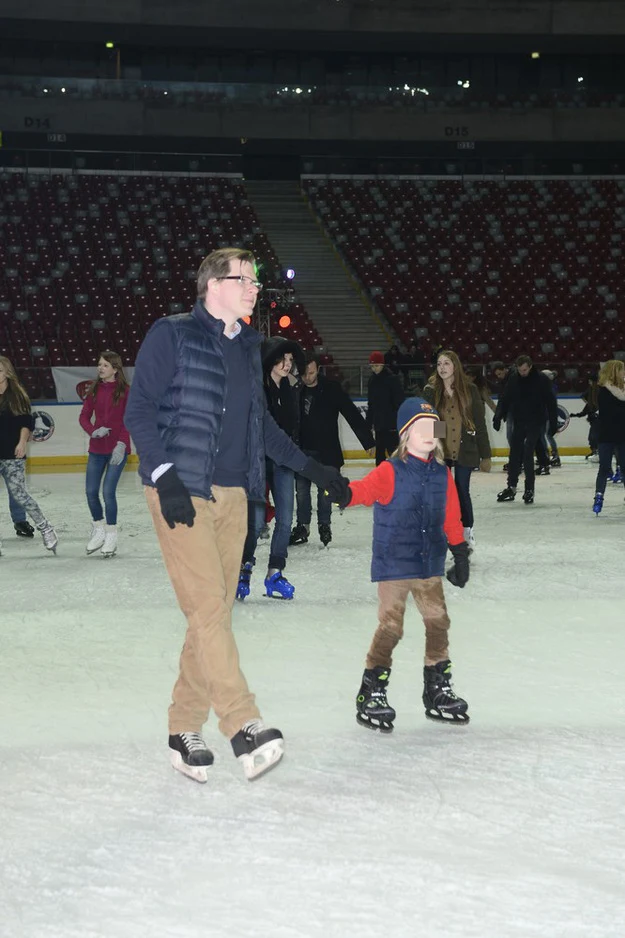 Filip Chajzer z synem w 2014 roku