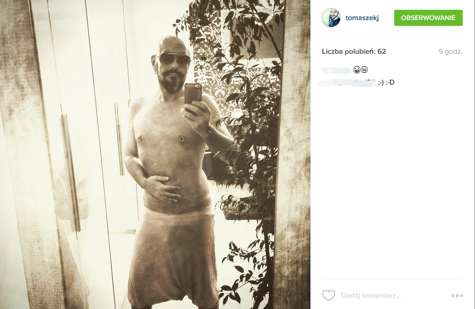 Tomasz Jacyków i jego "dziwne" fotki na Instagramie