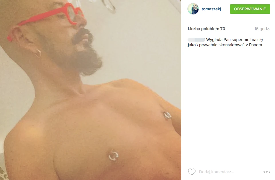 Tomasz Jacyków i jego "dziwne" fotki na Instagramie