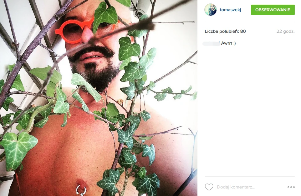 Tomasz Jacyków i jego "dziwne" fotki na Instagramie Tomasz Jacyków i jego "dziwne" fotki na Instagramie