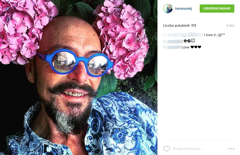 Tomasz Jacyków i jego "dziwne" fotki na Instagramie