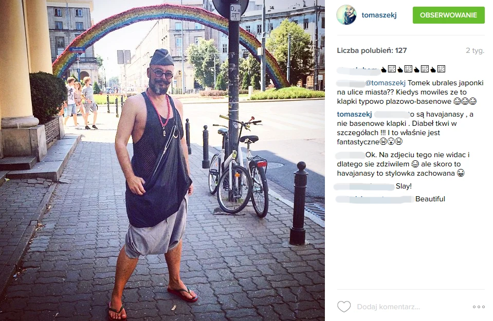 Tomasz Jacyków i jego "dziwne" fotki na Instagramie