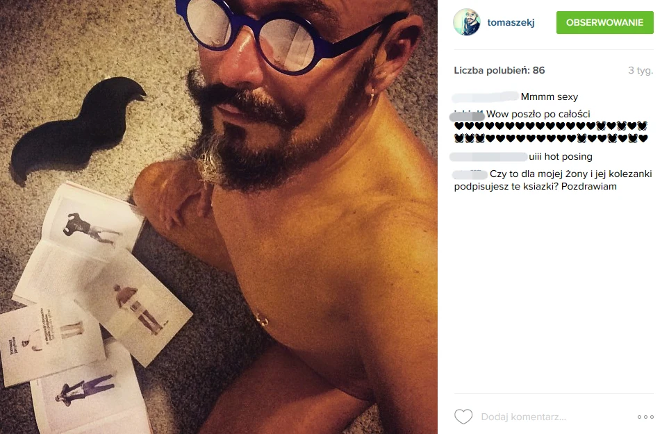 Tomasz Jacyków i jego "dziwne" fotki na Instagramie