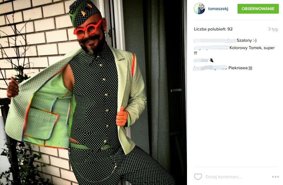 Tomasz Jacyków i jego "dziwne" fotki na Instagramie
