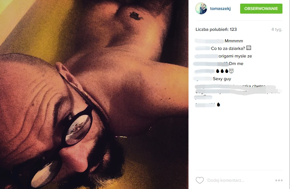 Tomasz Jacyków i jego "dziwne" fotki na Instagramie
