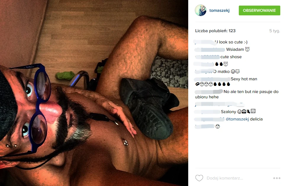 Tomasz Jacyków i jego "dziwne" fotki na Instagramie