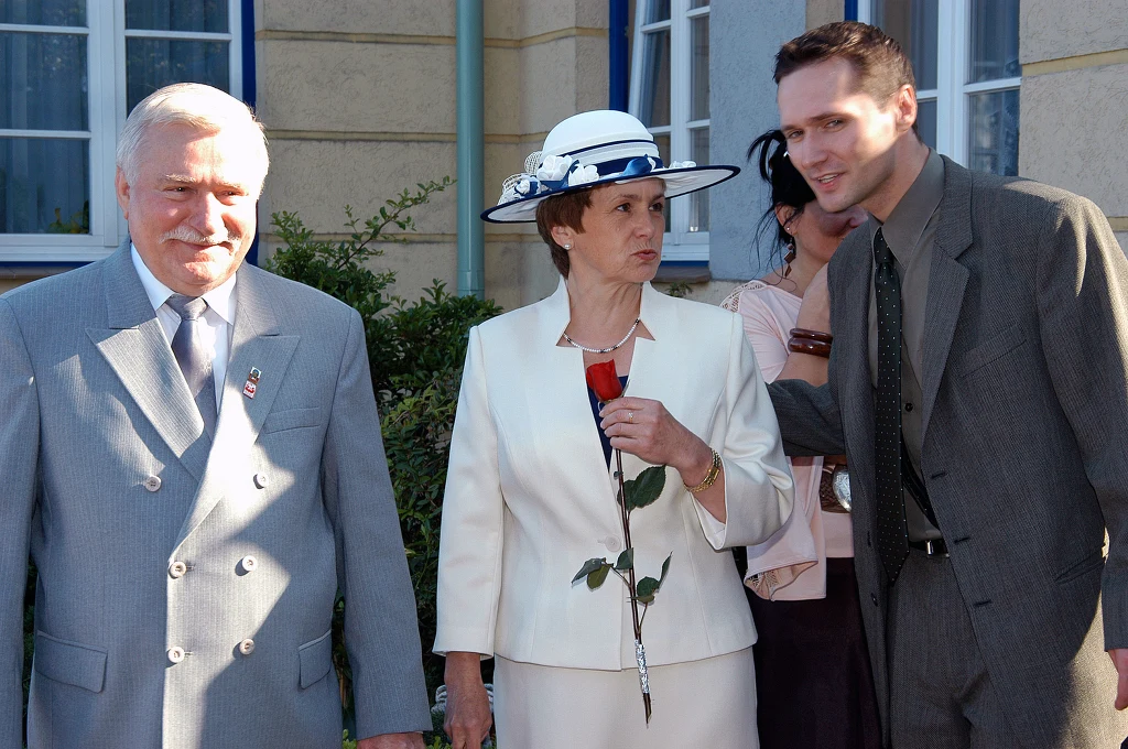 Jarosław Wałęsa z rodzicami - Lechem i Danutą