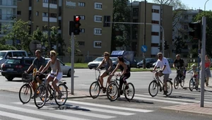 Klasyczny przykład zachowania rowerzystów - przejeżdżanie przez przejście dla pieszych