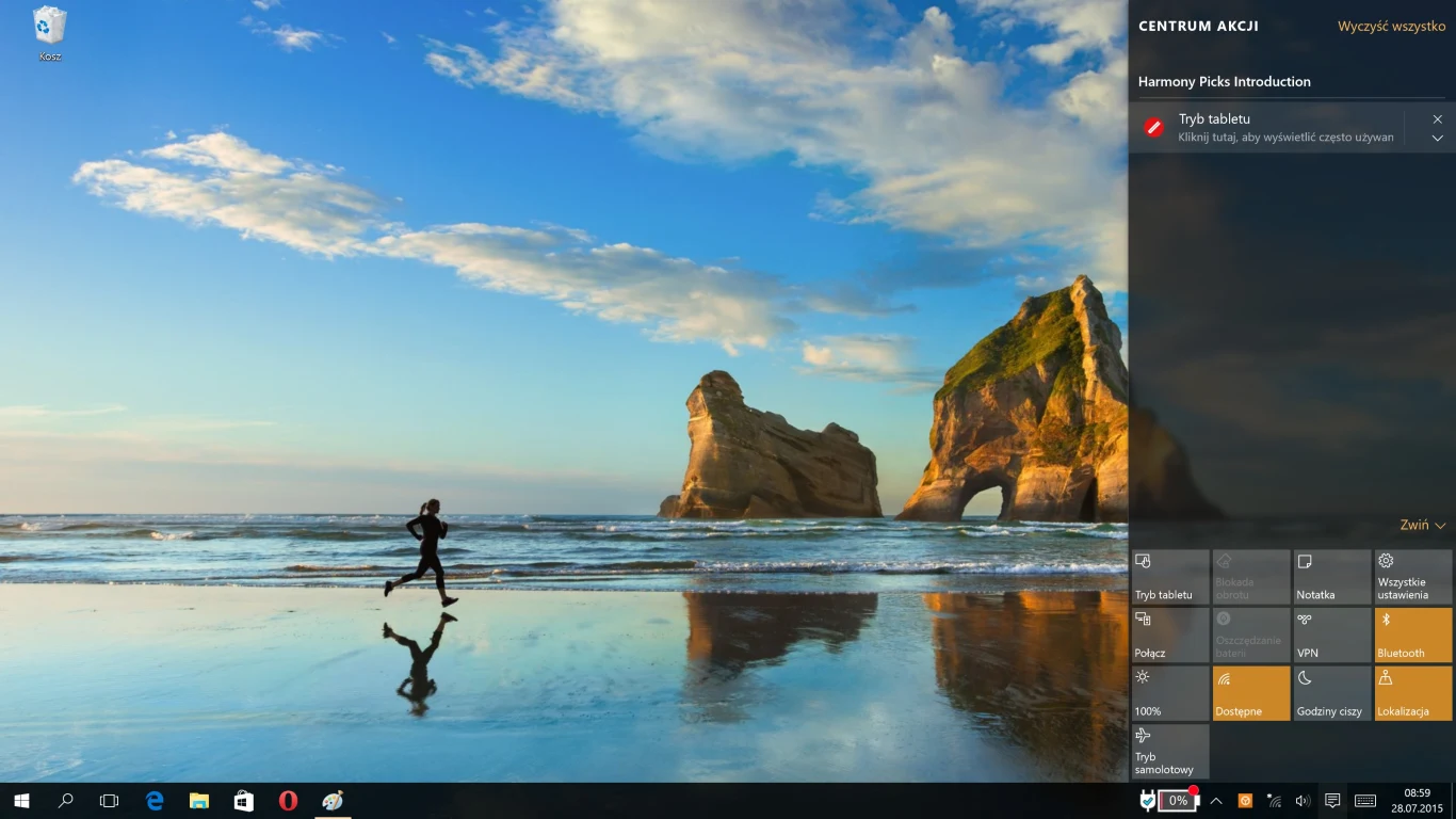 Centrum akcji - czyli nie tylko łatwy dostęp do niektórych opcji, ale także, podobnie jak w Androidzie, najważniejsze komunikaty zebrane w jednym mniejscu