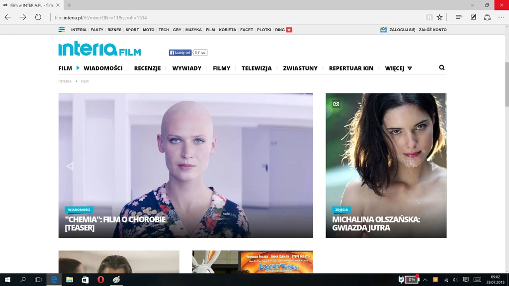 Microsoft Edge - nowa przeglądarka. Film.interia.pl - nowa wersja serwisu filmowego interi
