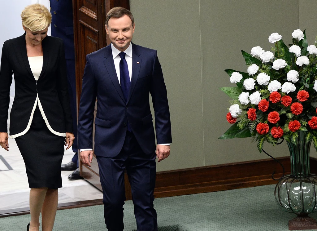 Agata i Andrzej Duda na zaprzysiężeniu