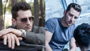 Wojciech Zieliński w drugim seoznie serialu AXN "Zbrodna" (L) oraz w nowości TVP2 "Prokurator" (P)