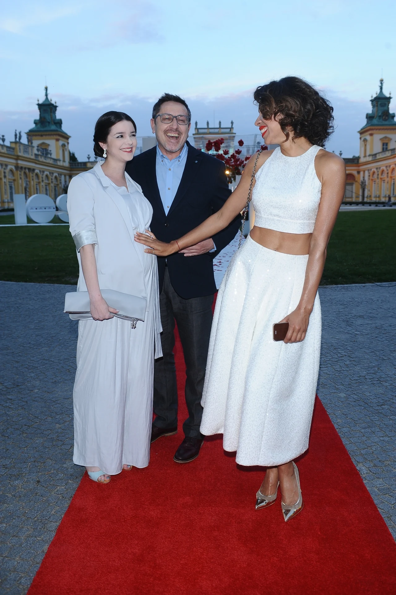 Andrzej Sołtysik z ciężarną żoną w towarzystwie Omeny Mensah Andrzej Sołtysik z ciężarną żoną w towarzystwie Omeny Mensah