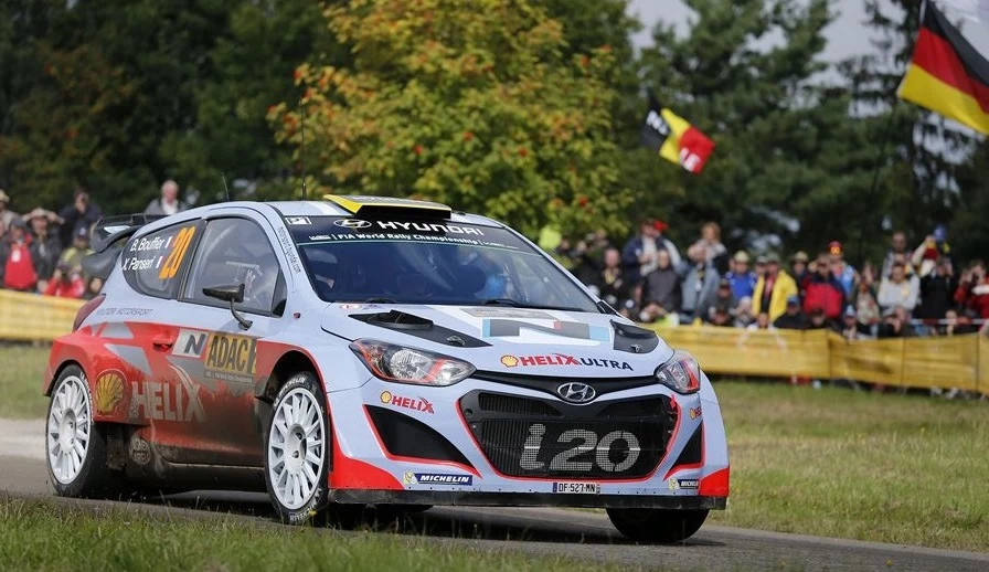 Hyundai i20 WRC na zeszłorocznym Rajdzie Niemiec