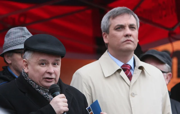 Jerzy Szmit z Jarosławem Kaczyńskim w Olsztynie