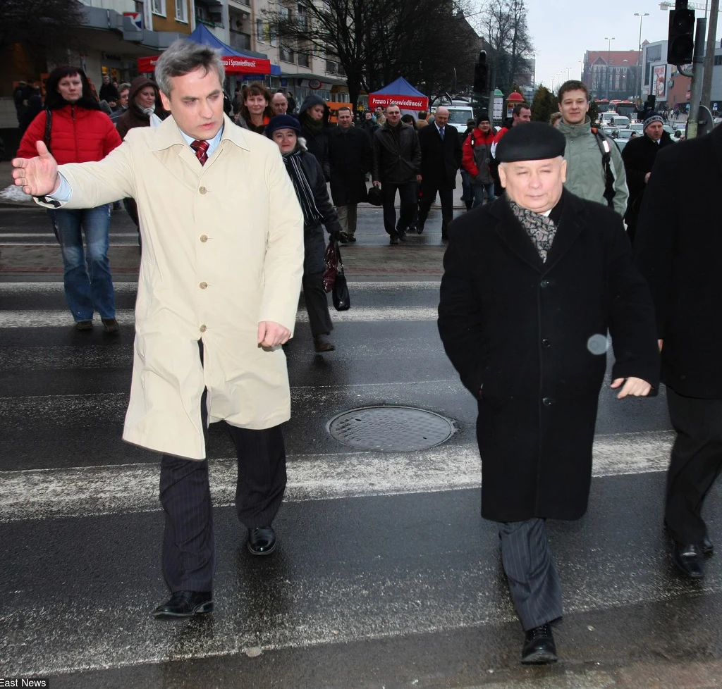 Jerzy Szmit z Jarosławem Kaczyńskim w Olsztynie Jerzy Szmit z Jarosławem Kaczyńskim w Olsztynie