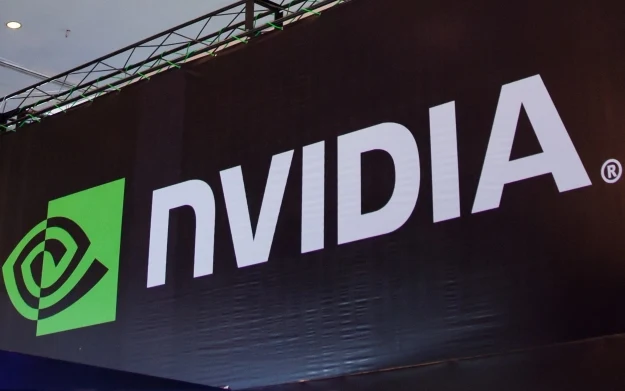 Nvidia - fragment baneru z logotypem firmy Nvidia - fragment baneru z logotypem firmy