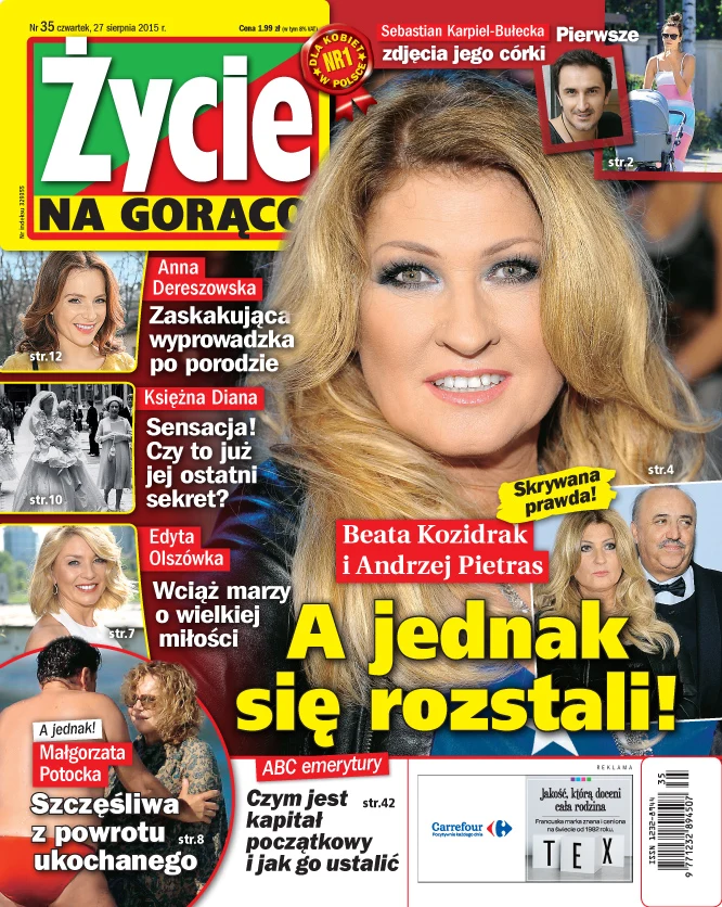 Beata Kozidrak na okładce "Życia na Gorąco" Beata Kozidrak na okładce "Życia na Gorąco"