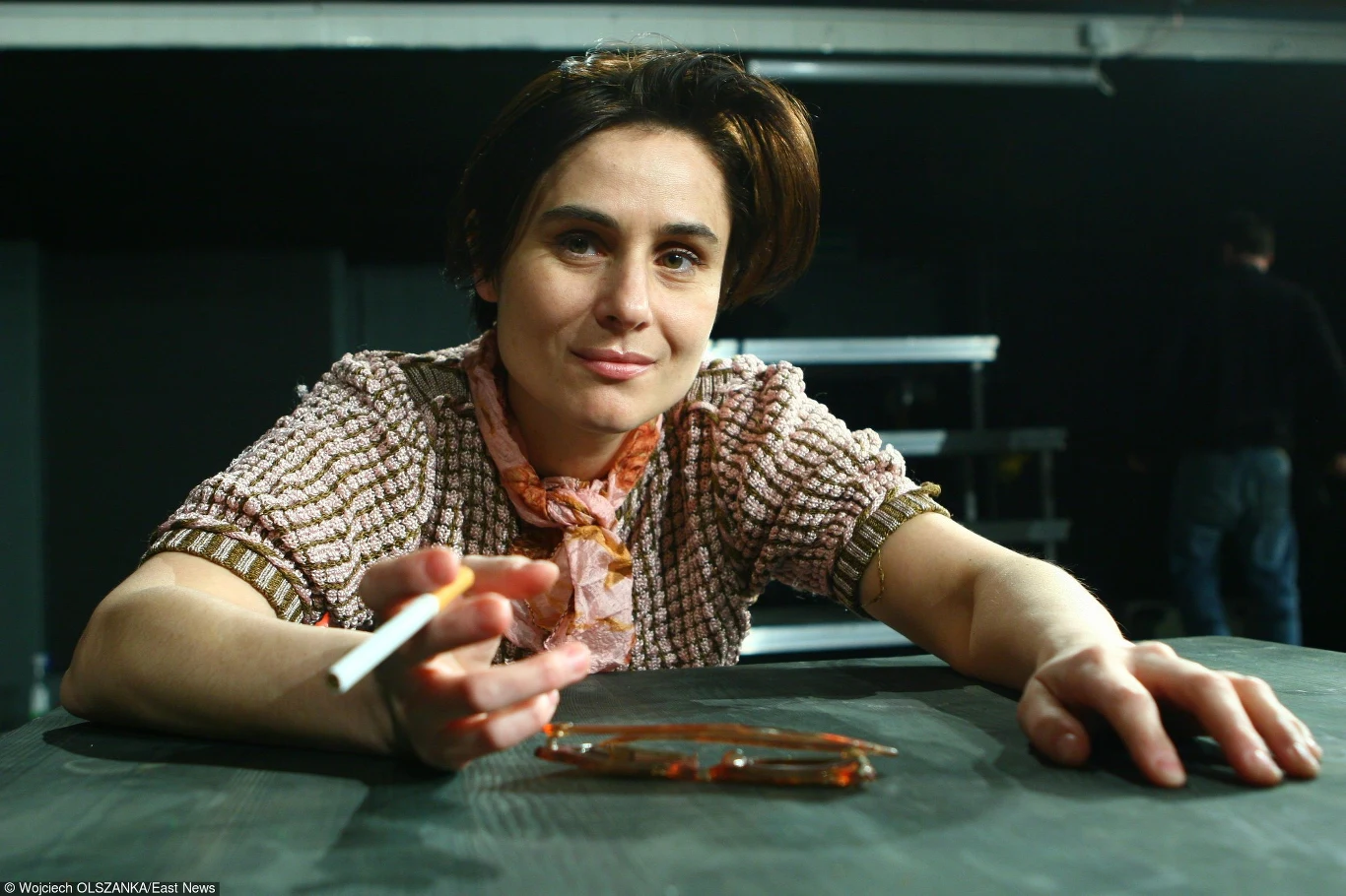 Dorota Landowska podczas próby do monodramu "Jordan"