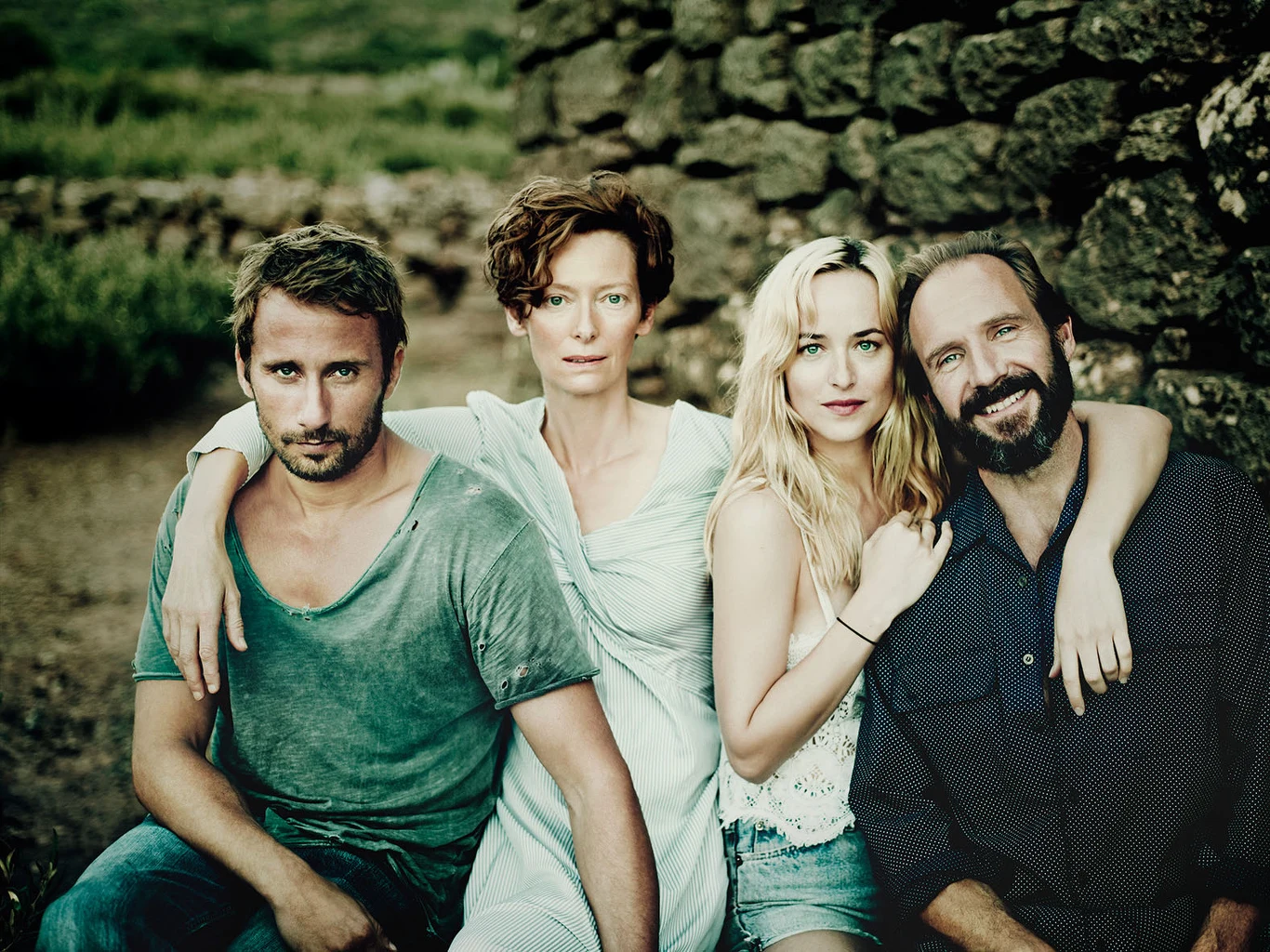 Matthias Schoenaerts, Tilda Swinton, Dakota Johnson i Ralph Fiennes - gwiazdy filmu "A Bigger Splash"