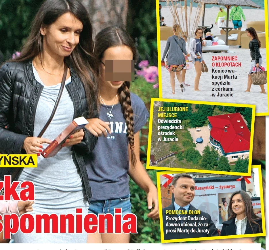 Marta Kaczyńska w Juracie z córkami Marta Kaczyńska w Juracie z córkami