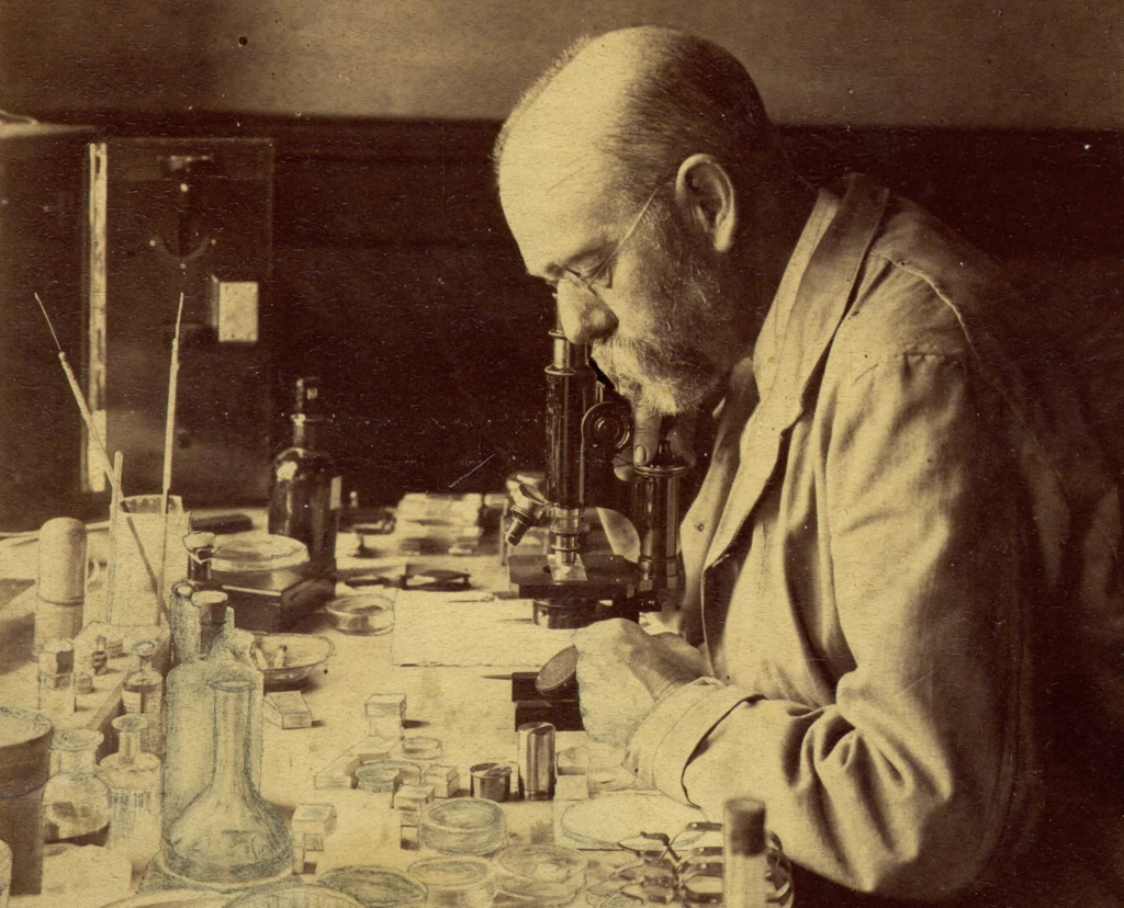 Robert Koch w swoim laboratorium