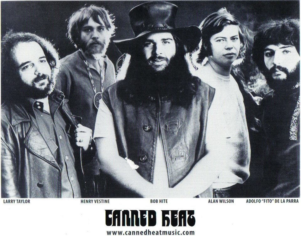 Canned Heat w 1968 roku - Alan "Blind Owl" Wilson drugi z prawej