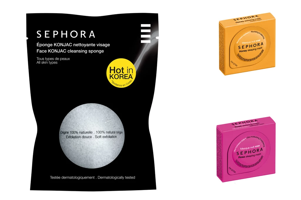 Oczyszczająca gąbka i maski na noc, Sephora