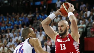 Marcin Gortat w meczu z Francją